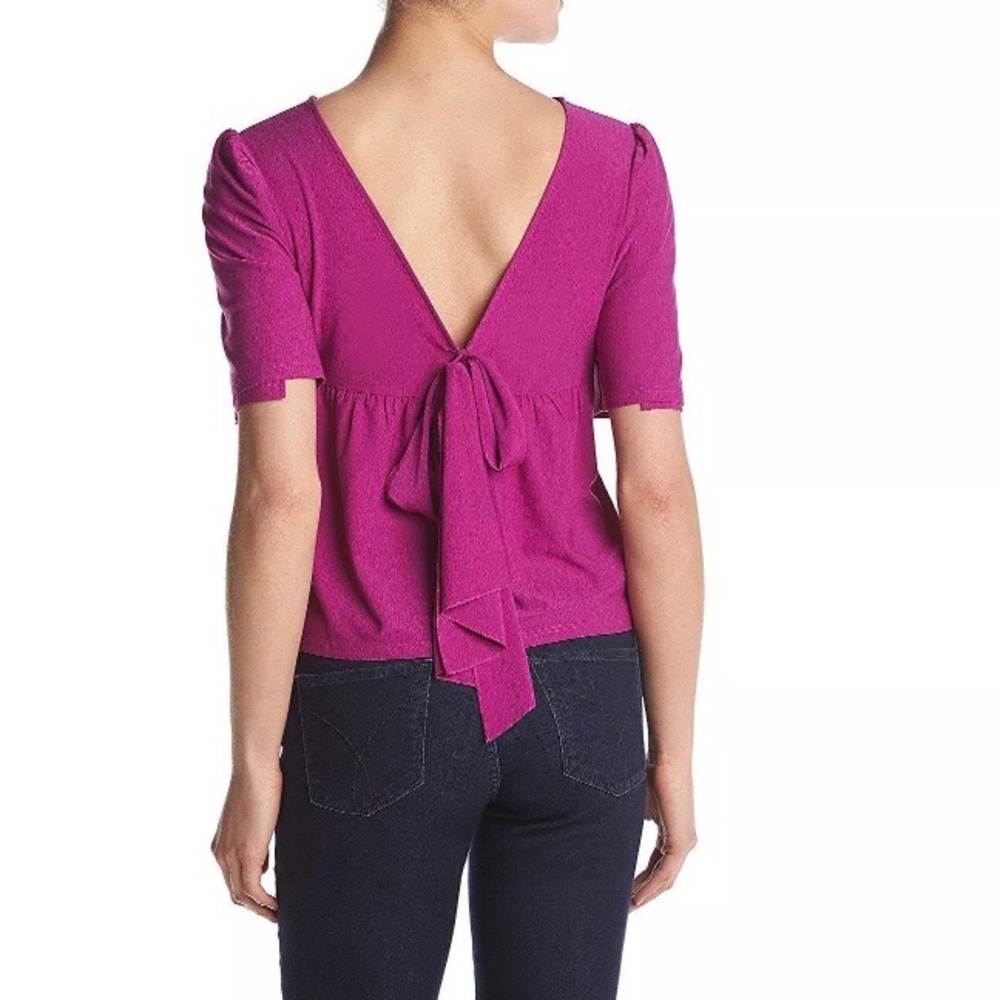KENSIE -  Tie-Back Top Bright Purple .